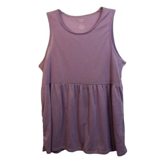 Lavender Tank Top Babydoll Style Sleeveless Casual Comfy - Picture 1 of 8